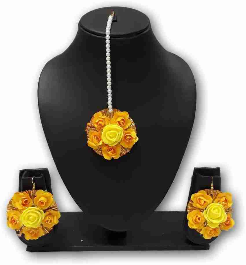 Flower jewellery for online haldi flipkart