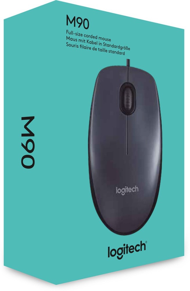 Logitech M90 / 1000 DPI Optical Tracking, Ambidextrous Wired Optical Mouse  - Logitech
