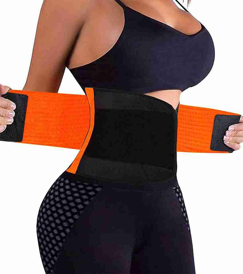 LEOPAX Orange Waist Stomach Belt Shaper Fitness Belt Yoga Wrap Hot Belt Unisex Weight Loss Back Pain Gym Running Travel Tummy Workout Belt Large Waist Size 24 31 Inch Slimming Belt Price