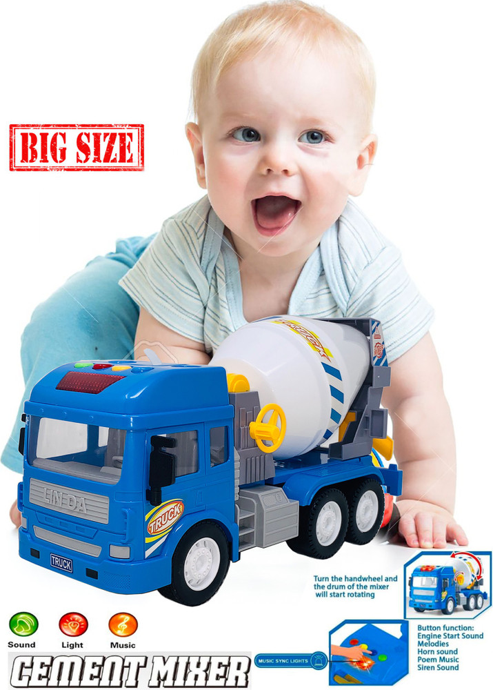 Miniature Mart Manual Push Go Cement Mixer Truck With Realistic
