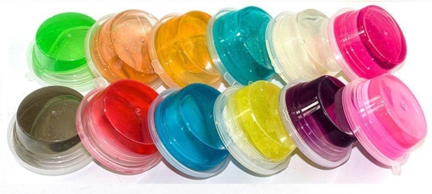 Quinergys ®8 Colors Non-Toxic Clear Crystal Slime Clear Putty Toy