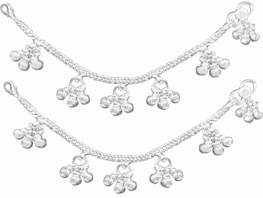 Pure silver anklets deals for baby girl