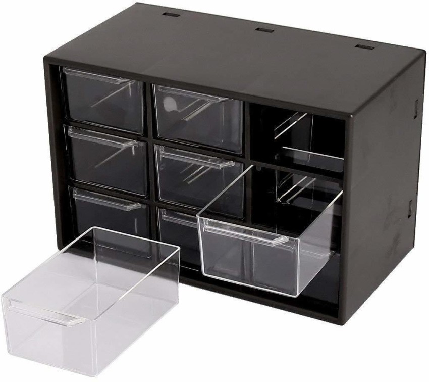 Gokich 9 Grid Mini Plastic Multipurpose Drawer Storage Box Storage