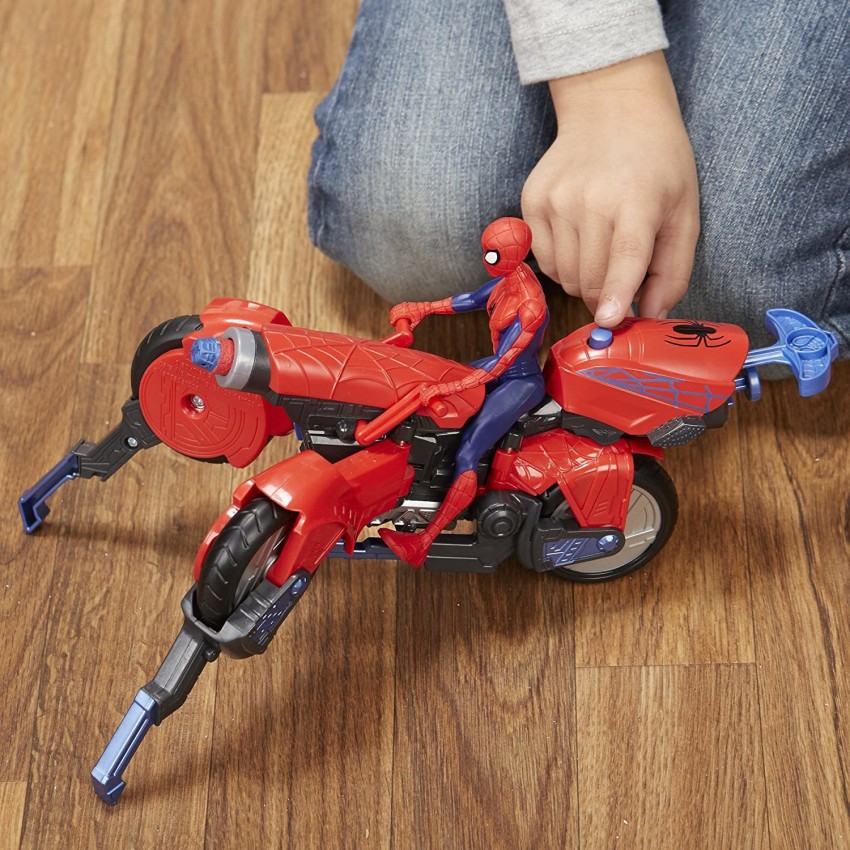Figurine Spiderman 30 cm avec arachno-moto Hasbro en multicolore