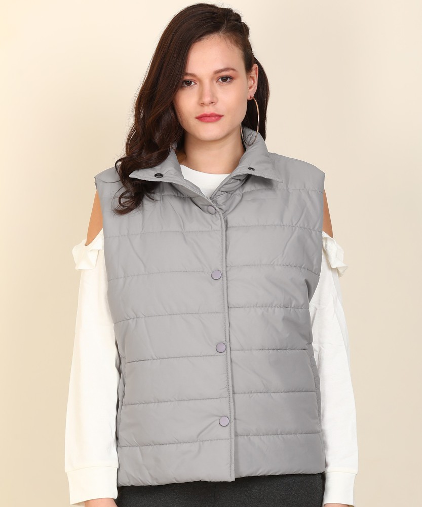 FLYING MACHINE Sleeveless Solid Women Jacket - Buy FLYING MACHINE