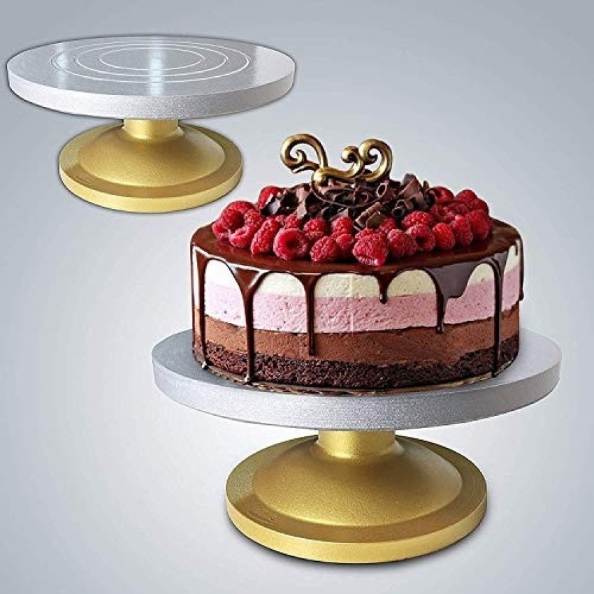 World of Confectioners - Rotating cake stand glass and steel - 30 cm - Swivel  stands for decoration (lazy susan) - Cake mats, stands, tapes, Pastry  necessities