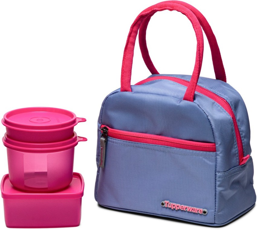 Office Plastic Tupperware Lunch Bags 3 Containers And One Bottle