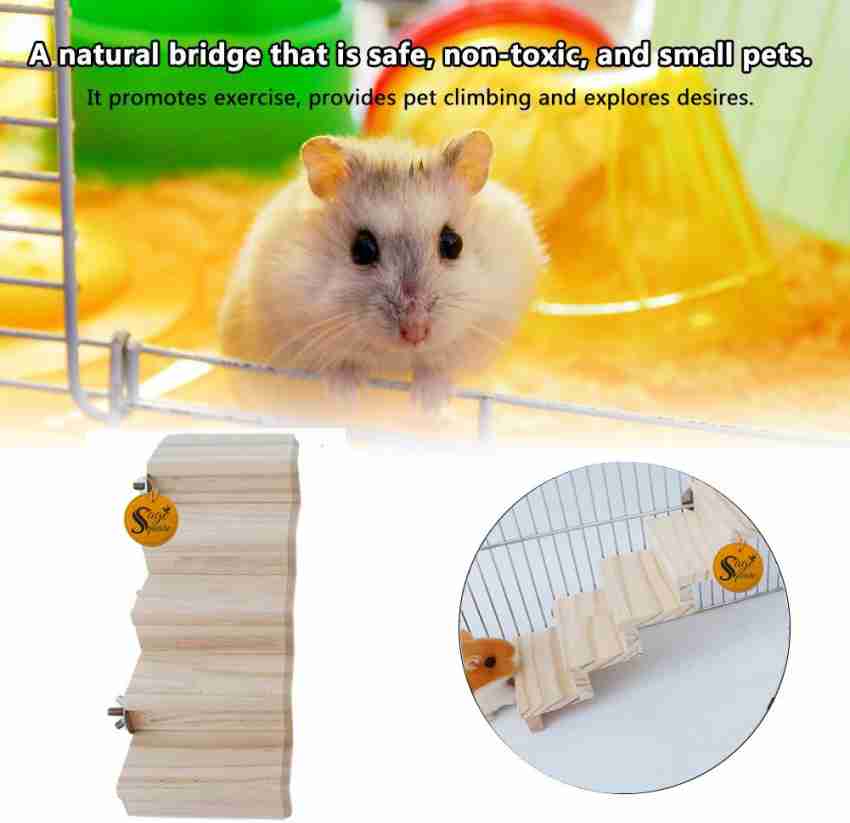 Climbing Stair Small Animals Hamster Toy Wooden Bridge Pet Cage