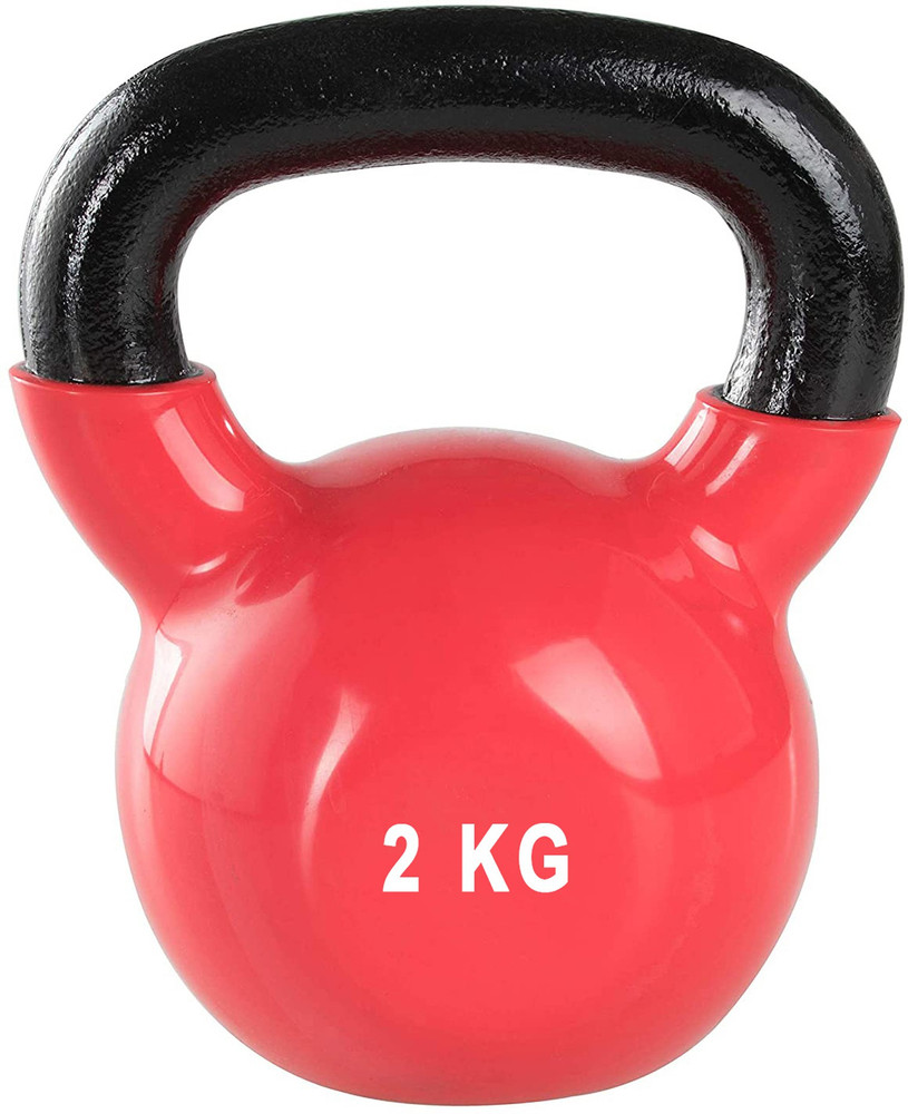 Fitness Guru 2 KG Vinyl coated iron kettlebell for Strength
