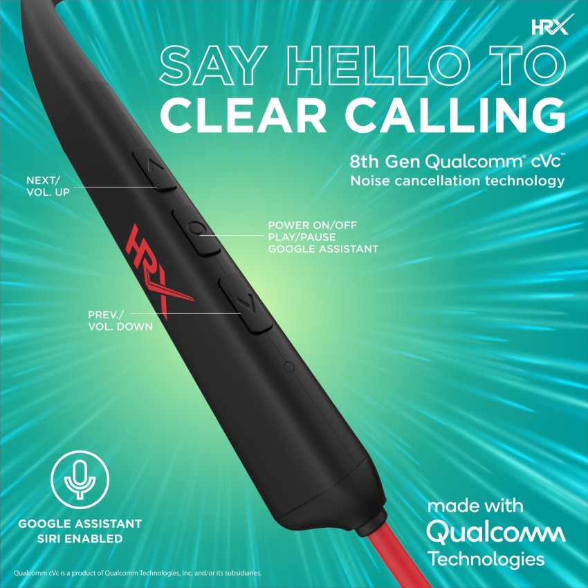 HRX X Wave 7R with Flex Fold Design Technology Bluetooth Headset