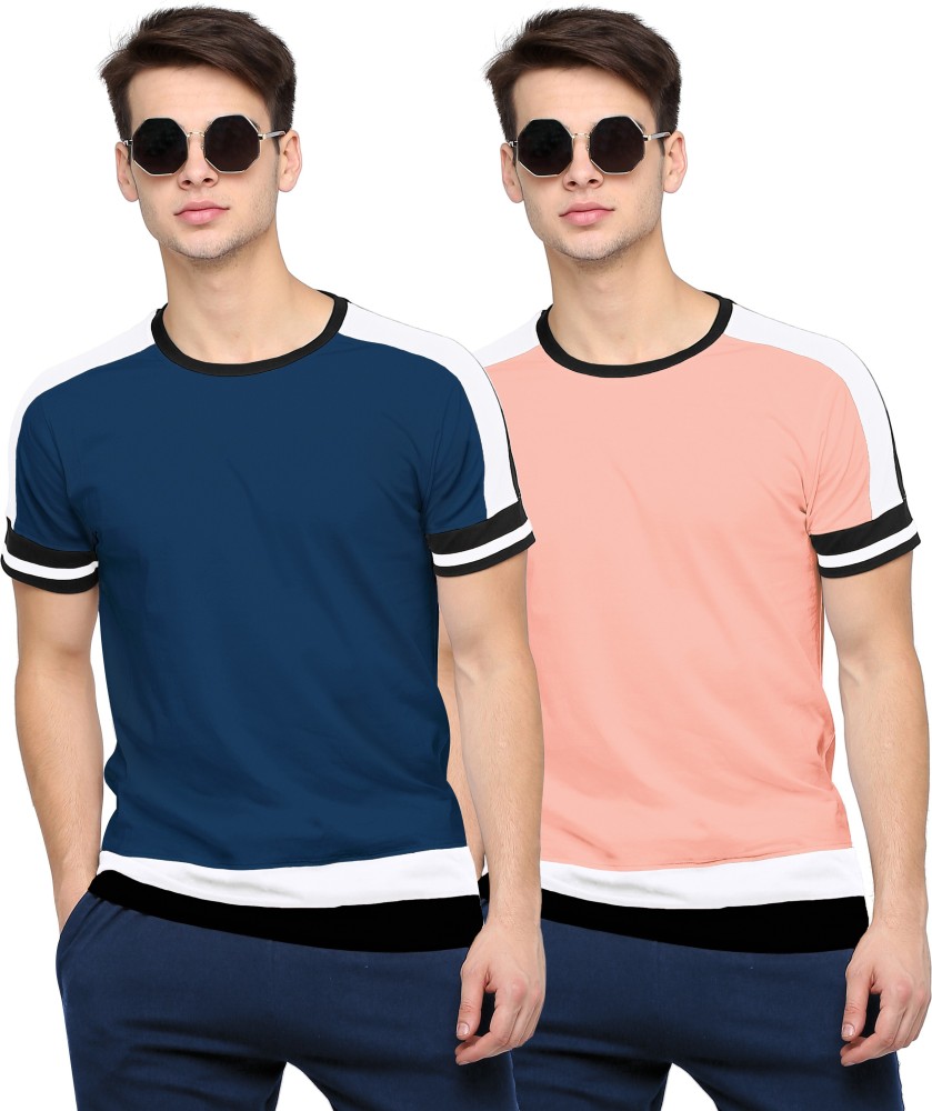 MANIAC Colorblock Men Round Neck Dark Blue Pink T Shirt Buy MANIAC Colorblock Men Round Neck Dark Blue Pink T Shirt Online at Best Prices in India Flipkart