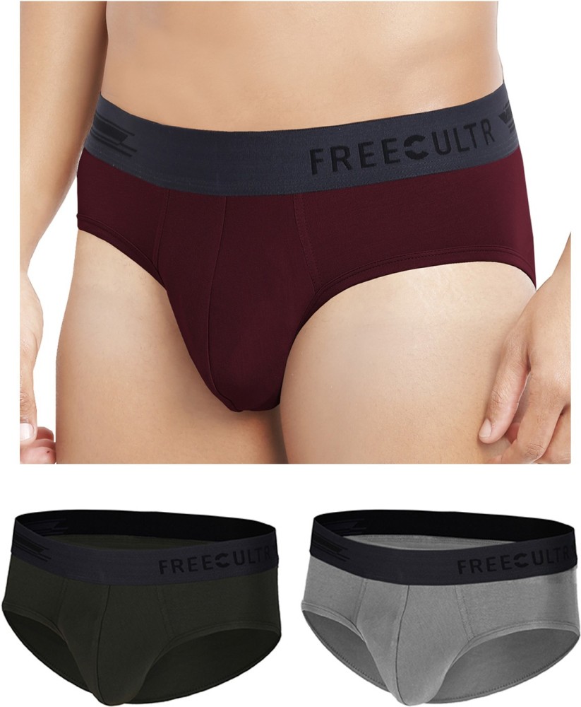 Buy Freecultr Grey & Smoke Grey Printed Briefs - Pack of 2 for Men's Online  @ Tata CLiQ