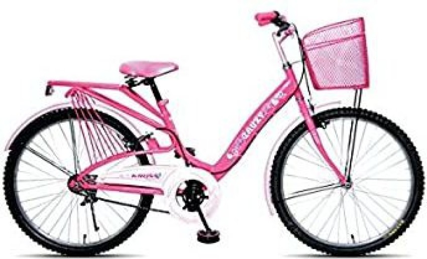 Kross Gauzy 24T Ladies Pink Bike with Basket Carrier Girls