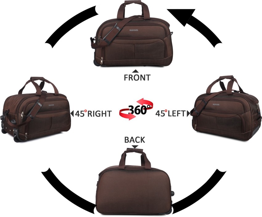 English Channel Polyester 55 cms Travel Duffle Bag Duffel With Wheels  (Strolley) Brown - Price in India