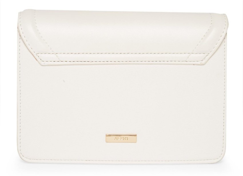 Aldo white clutch online bag