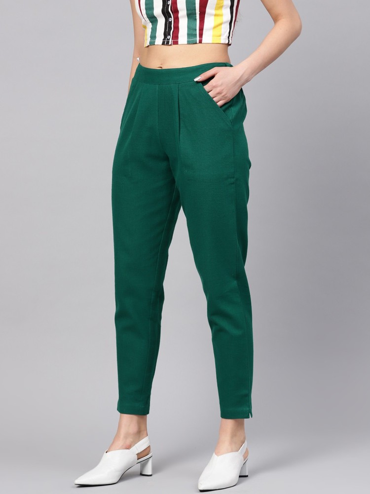 Buy Tokyo Talkies Green Tapered Fit Trouser for Women Online at Rs483   Ketch