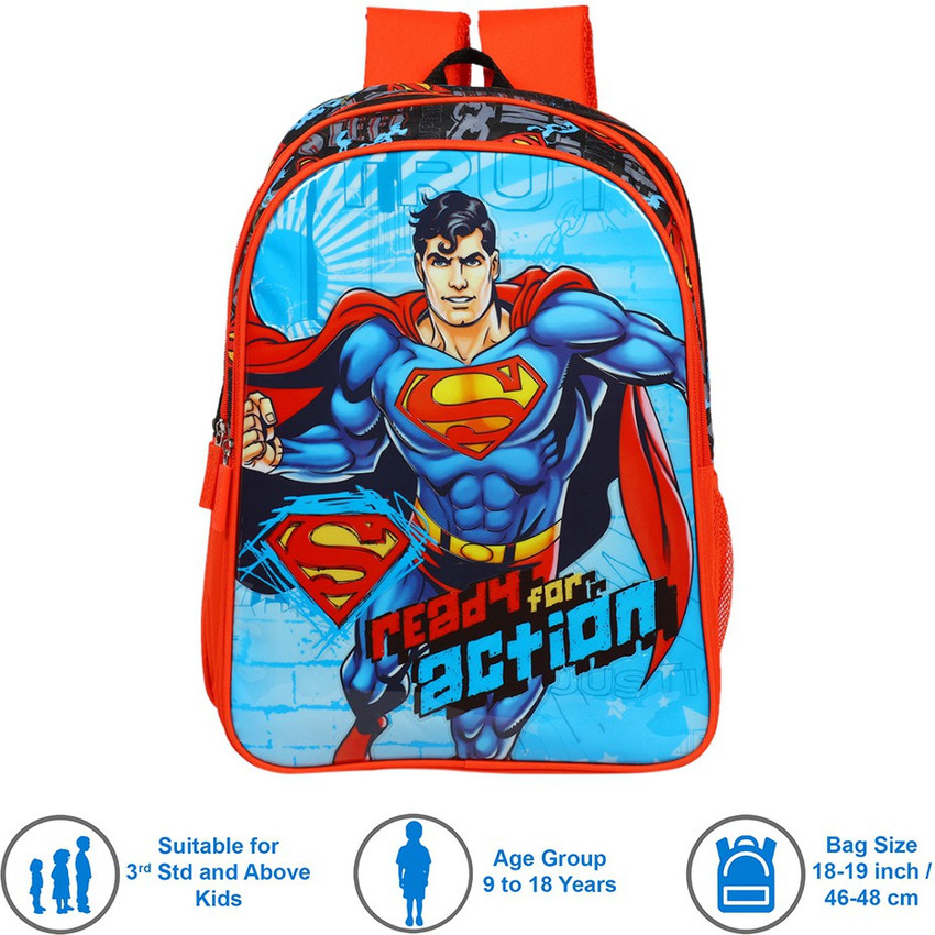 Flipkart Superman Ready For Action Secondary 3rd Std Plus School Bag School Bag