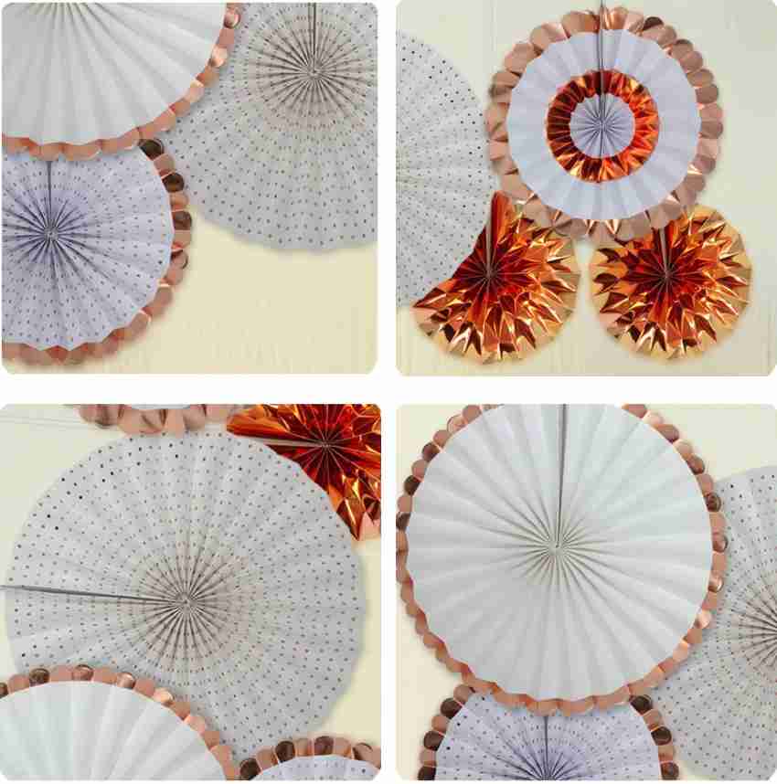 pack of 6 white paper fans to decorate