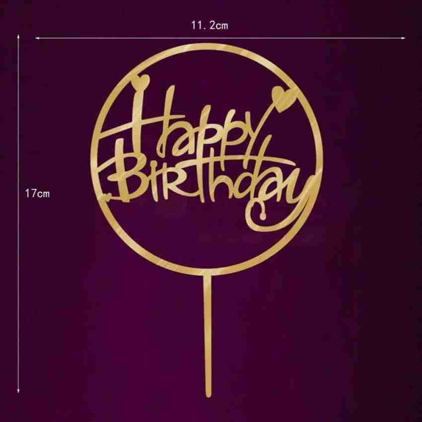 Golden Acrylic Happy Birthday Tag, For Cake Topper at Rs 25/piece in Pune