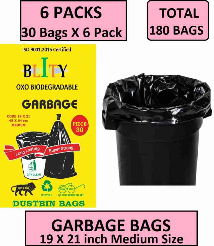 Oxo Biodegradable Garbage Bags Medium Size For Kitchen 120 Bag Per Roll  Pack of4
