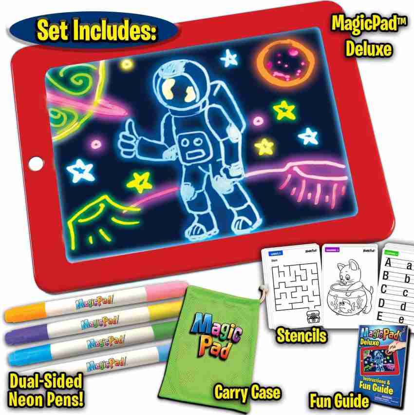 Kids Slate Magic Pad Deluxe Light Up LED Drawing Tablet With