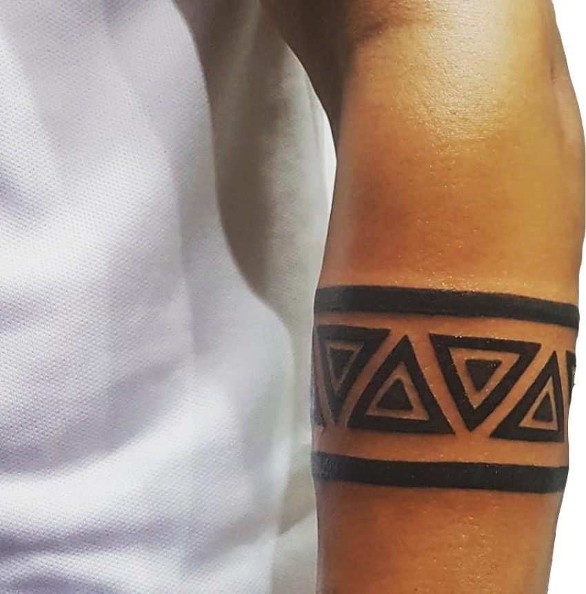 Black Full Arm Round Arrow Hand Band Waterproof Temporary Tattoo For Boys  Girls  Amazonin Beauty