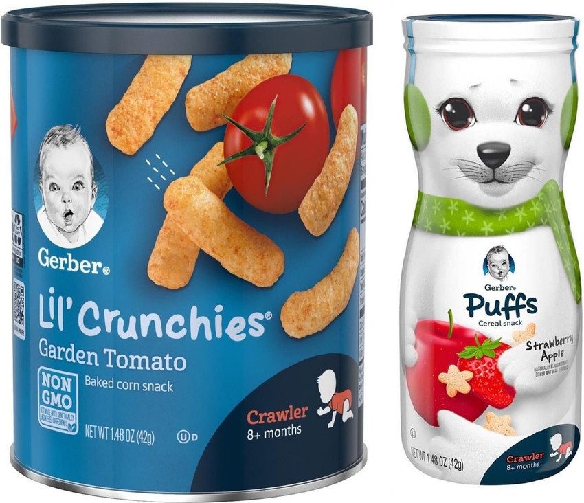 GERBER Lil Crunchies Puffs Combo Pack of 2 Garden Tomato
