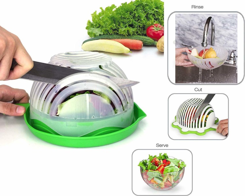 Multipurpose Salad Cutter Strainer/Vegetable, Fruits Cutting Bowl,  Medium(Multicolour)