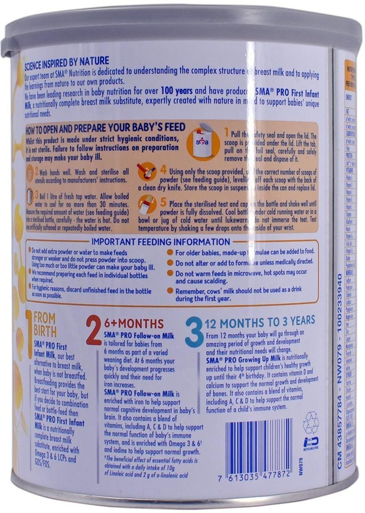 Sma organic first infant milk sales