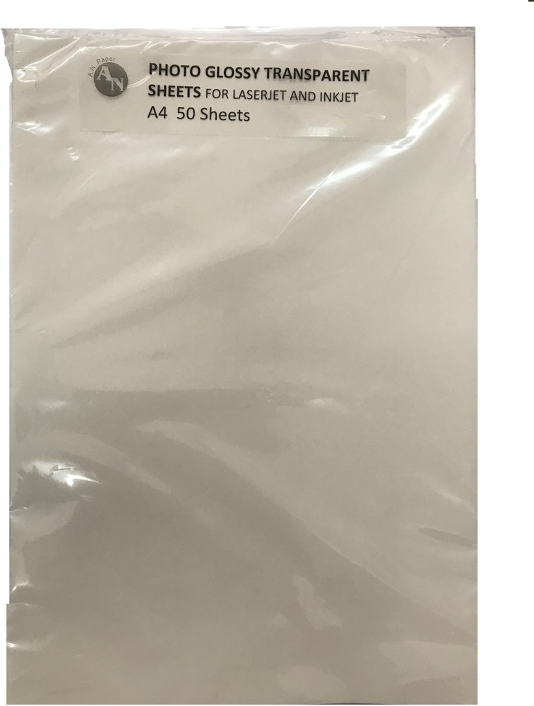 AN PAPER A4 Photo Glossy Transparent Sheets Self Adhesive for