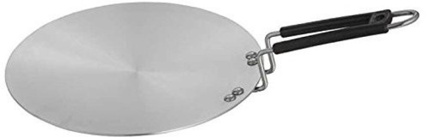 4mm Thick Aluminium Gas & Induction Base Chapati Roti Tawa, Dia 27.5 cm,  Silver