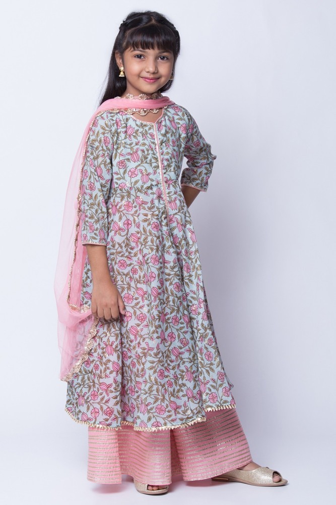 BIBA Girls Festive Party Kurta and Palazzo Set Price in India