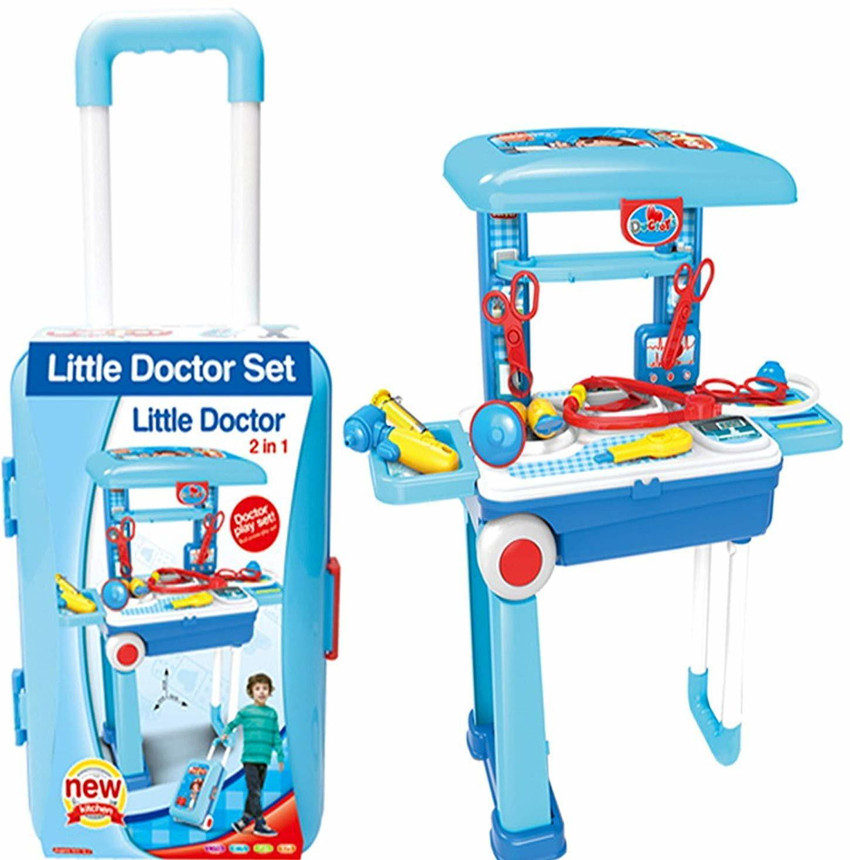 MON N MOL Plastic Doctor Set with Trolley Case for Kids Medical
