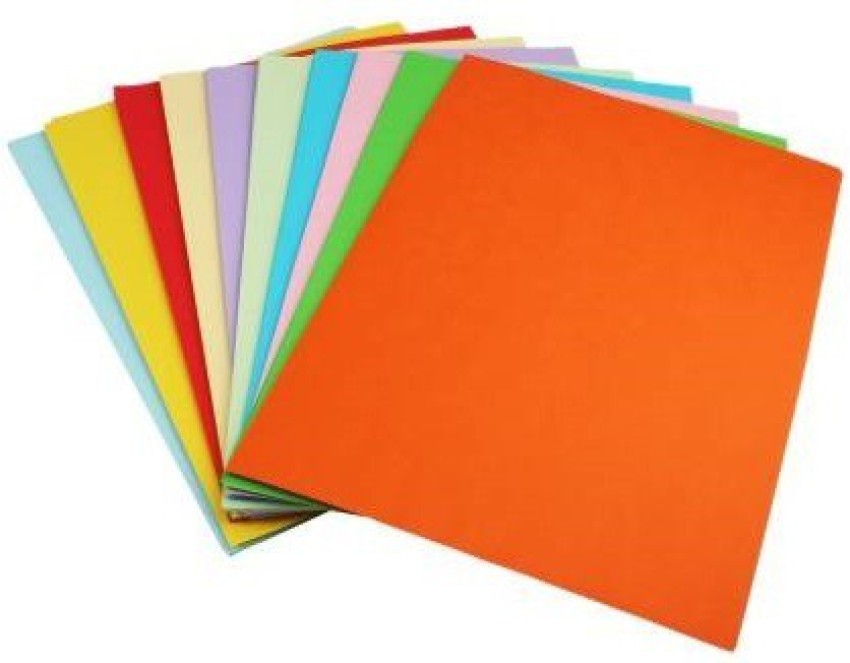 KRASHTIC A4 Orange Color Sheets for Art and Craft Set for 20  Sheets 100 GSM for Project Plain A4 100 gsm Coloured Paper - Coloured Paper