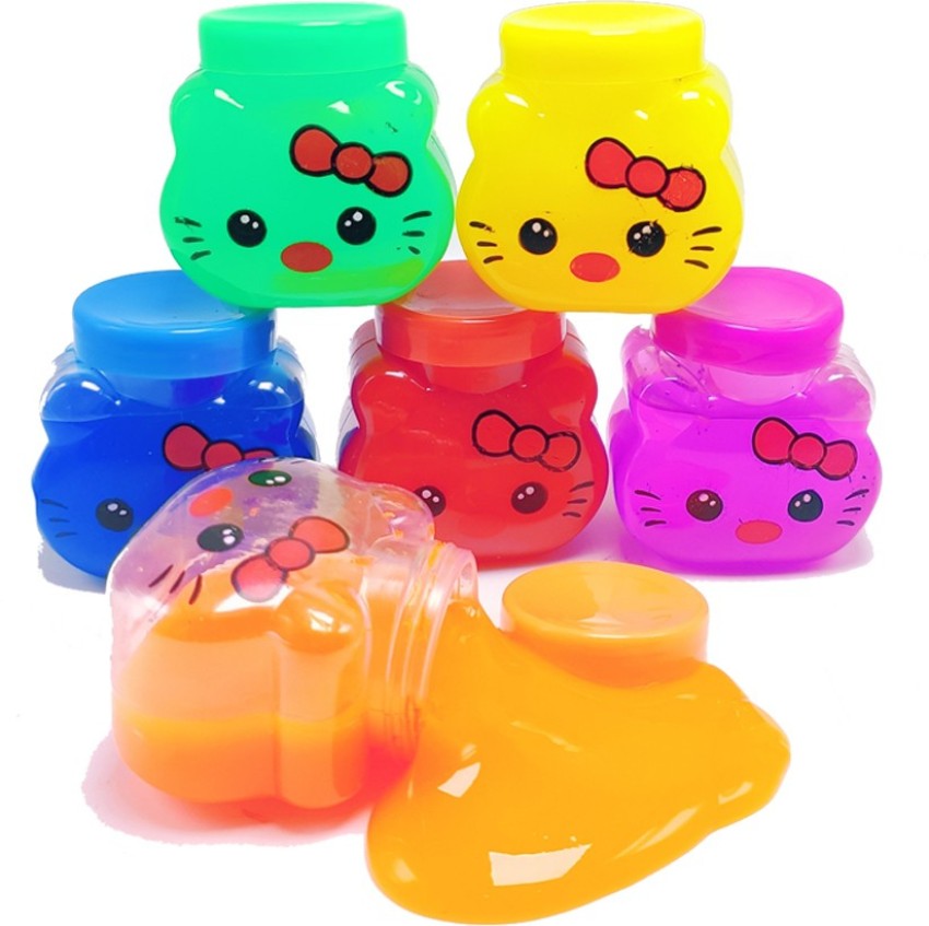 AncientKart Baby Kitty Faced Ultra Soft Jiggly Water Slime Set of