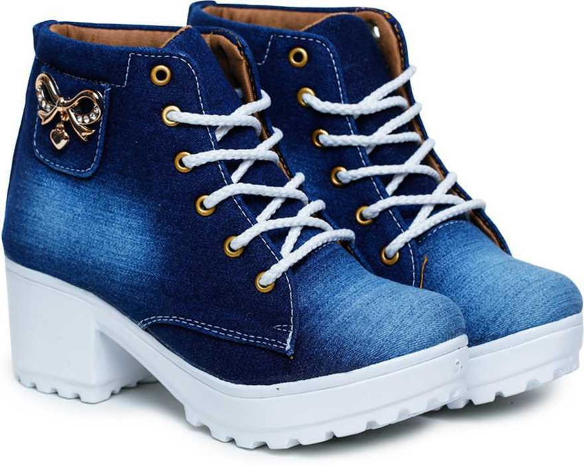 Girls blue top ankle boots