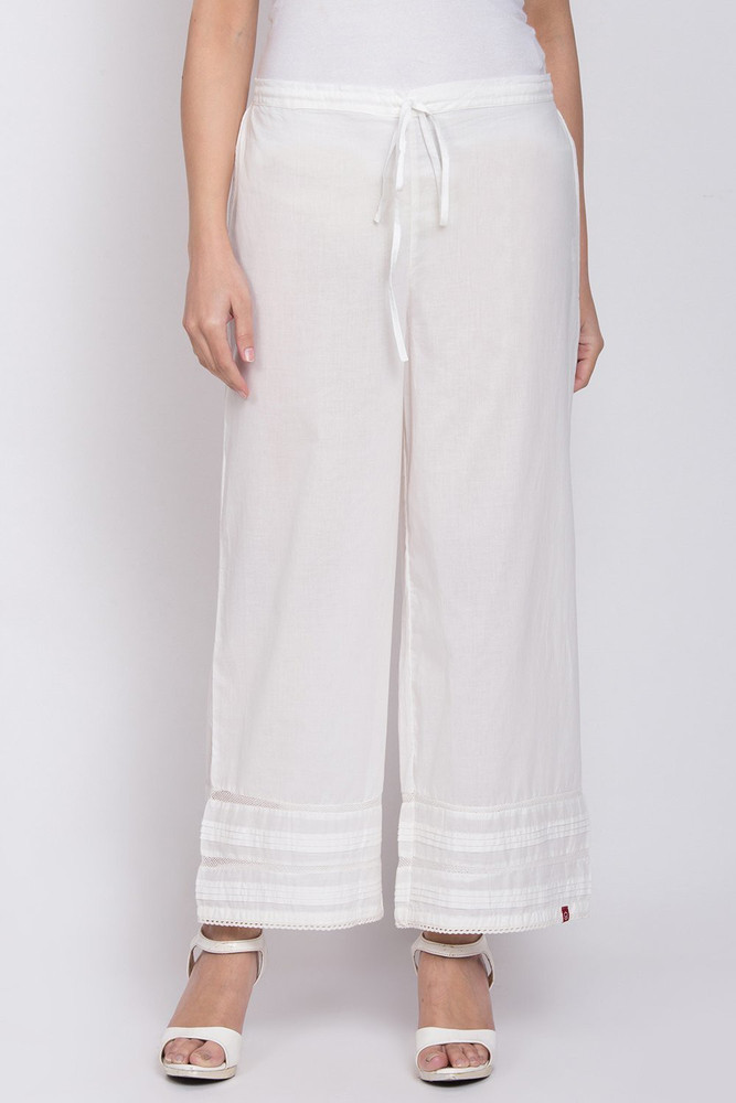 BIBA Women White Trousers Buy BIBA Women White Trousers Online