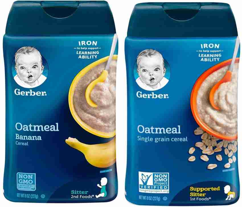 GERBER Cereal Combo (8oz) (Pack of 2) - Oatmeal Cereal - + Oatmeal Banana  Cereal Price in India - Buy GERBER Cereal Combo (8oz) (Pack of 2) - Oatmeal  Cereal - + Oatmeal Banana Cereal online at