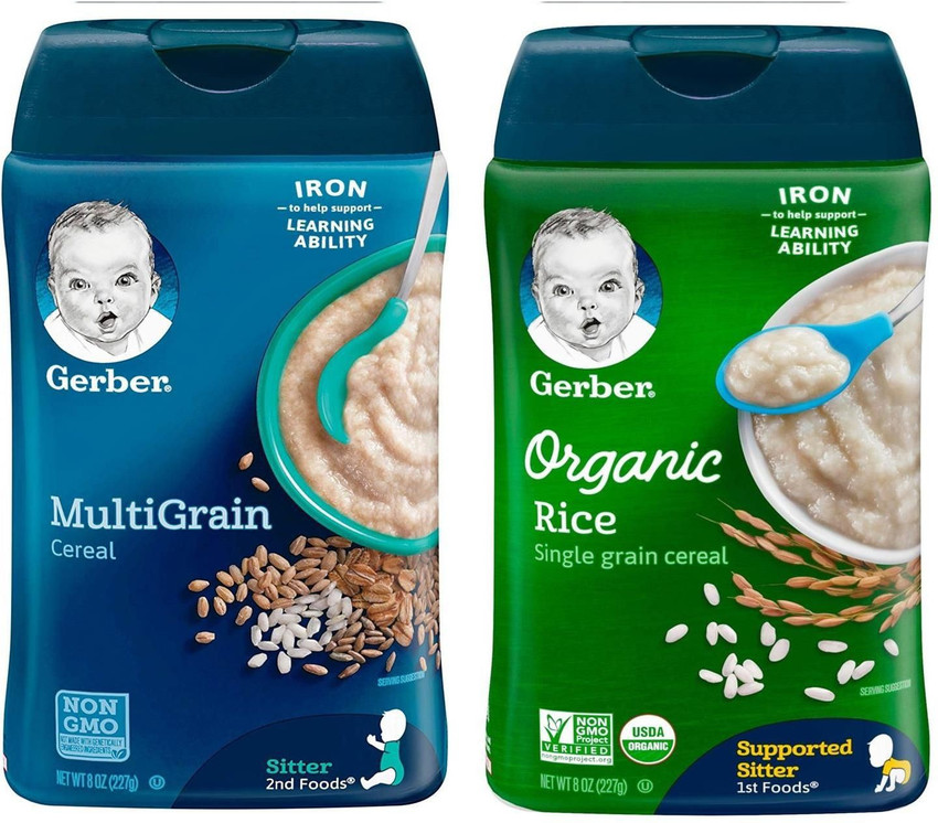 GERBER Cereal Combo 8oz Pack of 2 Multigrain Cereal