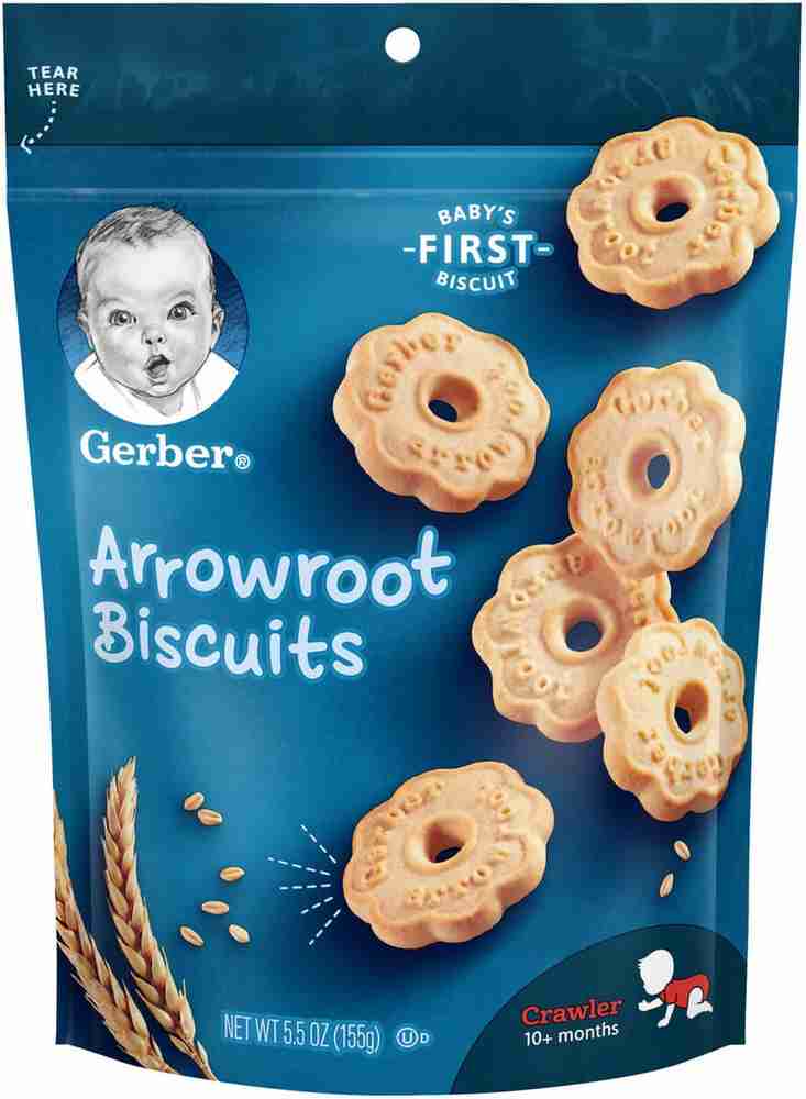 GERBER Baked Whole Grain Biscuits For Toddlers Baby Crunchies 155