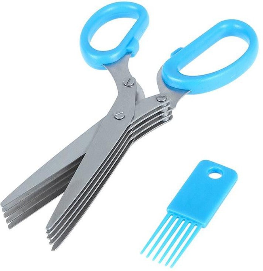 2 Pcs Herb Scissors, Multi-Blade Herb Scissors with Cover and Cleaning  Comb, Stainless Steel Vegetable Scissors for Cutting Cilantro Onion Salad