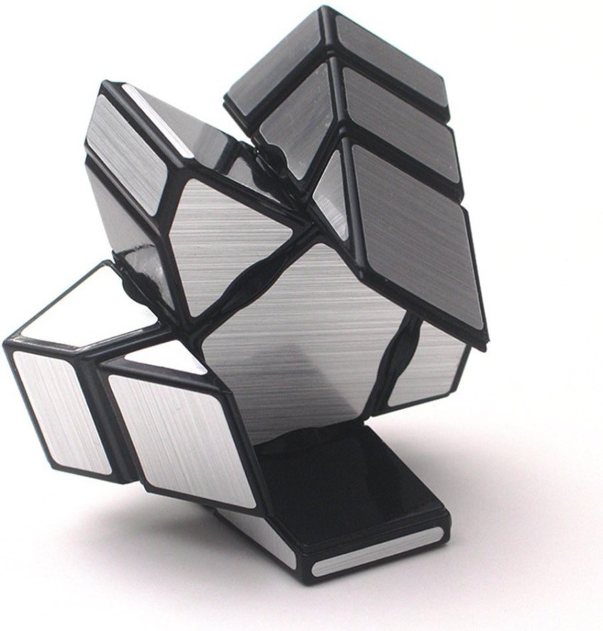 Yealvin Lot de 4 cubes magiques Mirror Cube - 1 × 3 × 3 Floppy Cube 2 × 2,  3 × 3 cubes magiques miroir et 3 × 3 moulins à vent Magic Cube Puzzle pour
