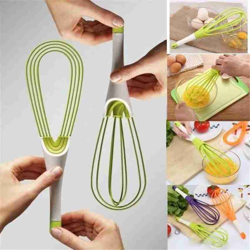 Twist Silicone Whisk Multifunction Egg Beater Foldable Milk and Egg Blender  Balloon Flat Whisk