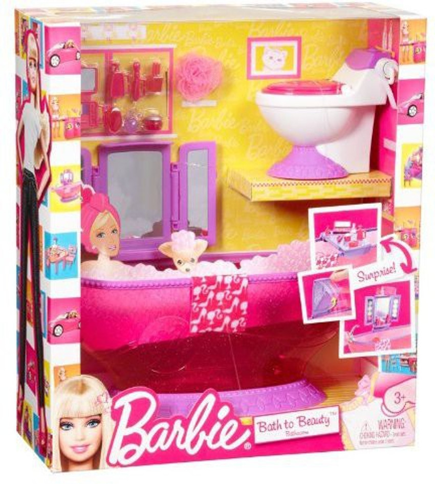 Barbie bath to beauty bathroom set discount