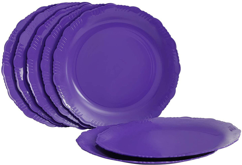 Cutting EDGE Designer Plates Purple Set of 6 Plastic Dinner