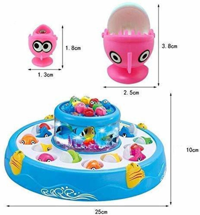ZHASK Fish Catching Big Game Toy for Kids with 26 Fishes, 4 Pods (Magnetic  Stick) and 2 Rotary Fishing Pond Include Music and Lights Function Kids Toy  Best Gift Multicolored (Battery Included) 