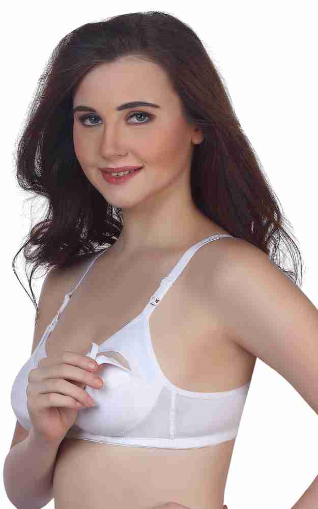 VSTAR Mabel Non-Padded, Wireless, Seamed Cup Bra for Feeding Mothers with  Double Layered Cups and Smooth Adjustable Straps for Full Support and