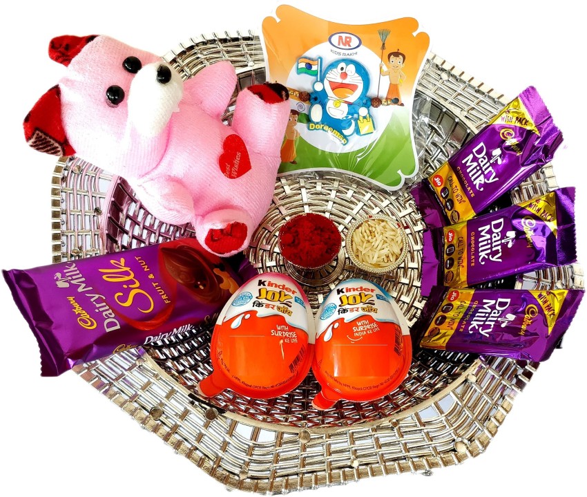 Send Four Rakhis with Sweets N Chocolates Gift Hamper Online