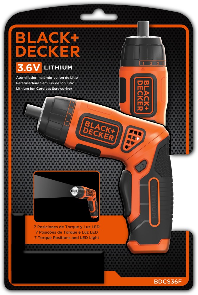 Buy Black & Decker Cordless Screwdriver Kit 3.6V Li-Ion BDCS36F