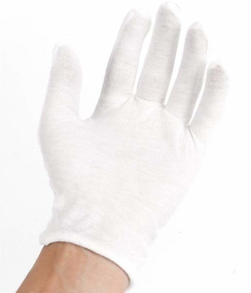 Meron Washable and Reusable 100% Cotton White Hand Gloves